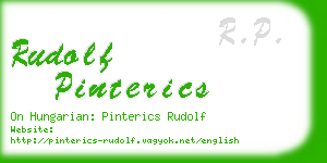 rudolf pinterics business card